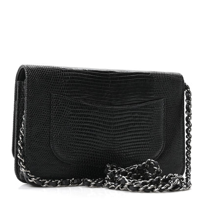 Chanel Lizard Wallet on Chain WOC Black 3 of 11