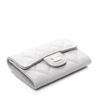 Chanel Caviar Quilted Flap Card Holder Wallet Grey 4 of 9