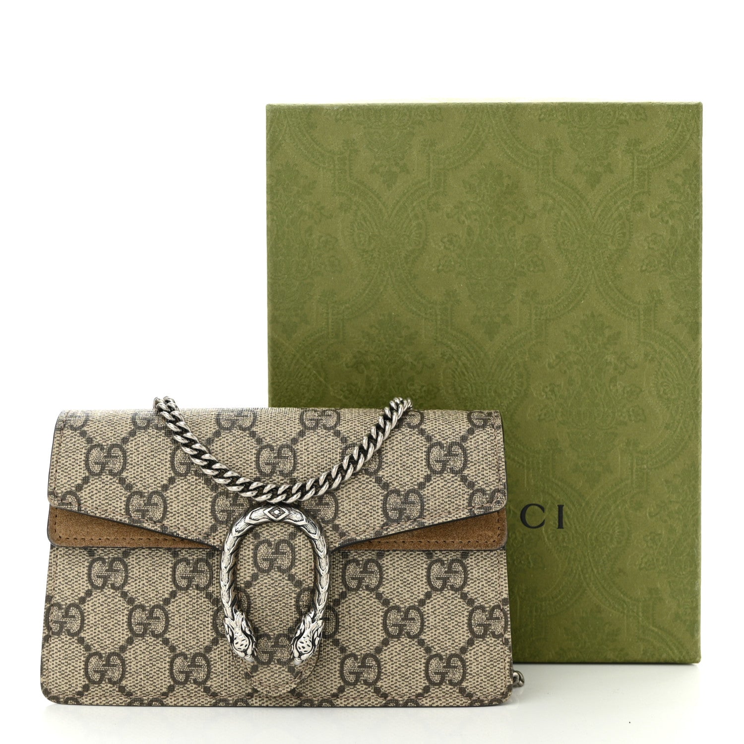 Gucci GG Supreme Monogram Super Mini Dionysus Shoulder Bag Taupe 11 of 11