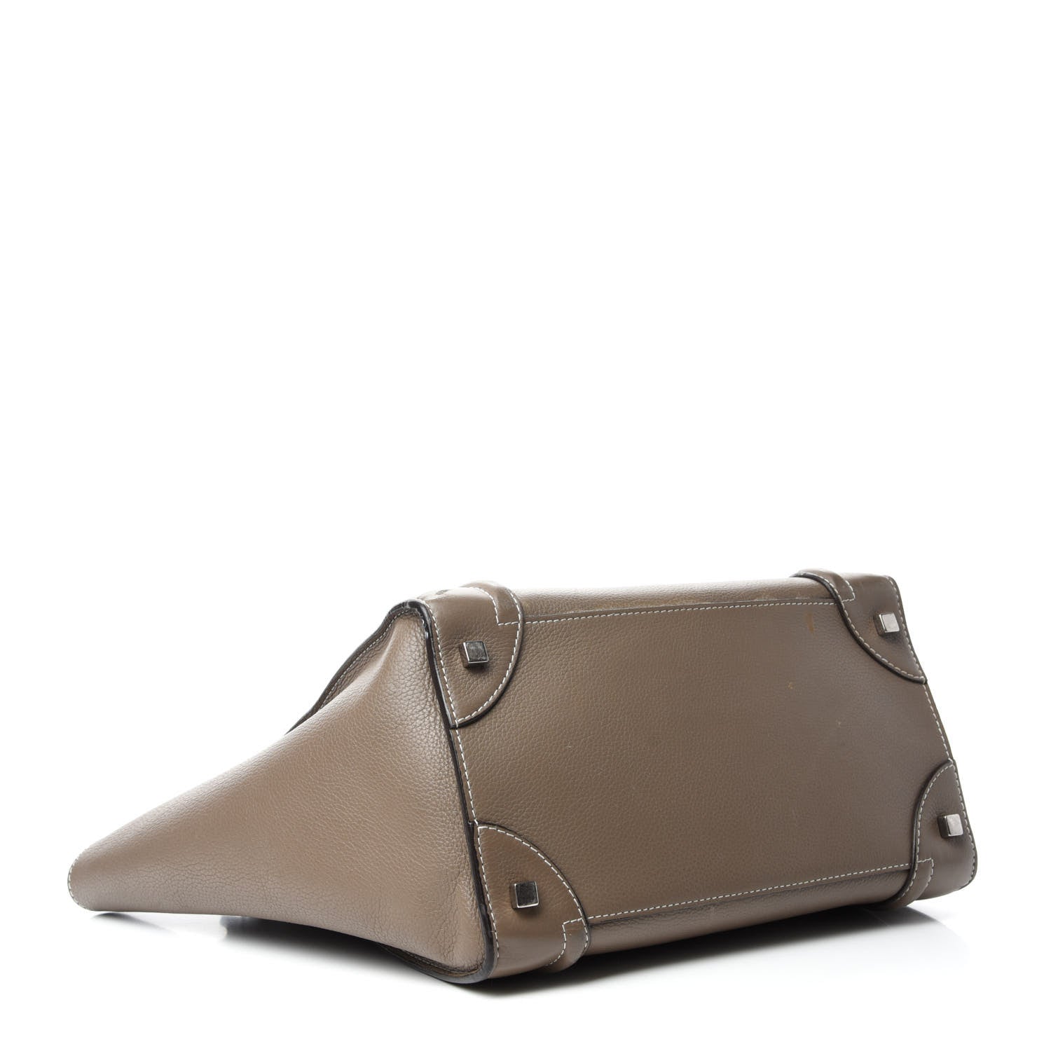 Celine Drummed Calfskin Mini Luggage Souris 4 of 15