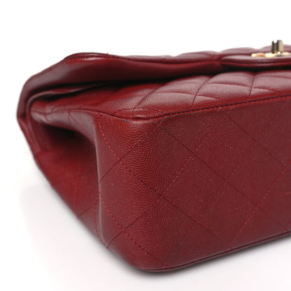 Chanel Iridescent Caviar Quilted Jumbo Double Flap Burgundy 9 of 12