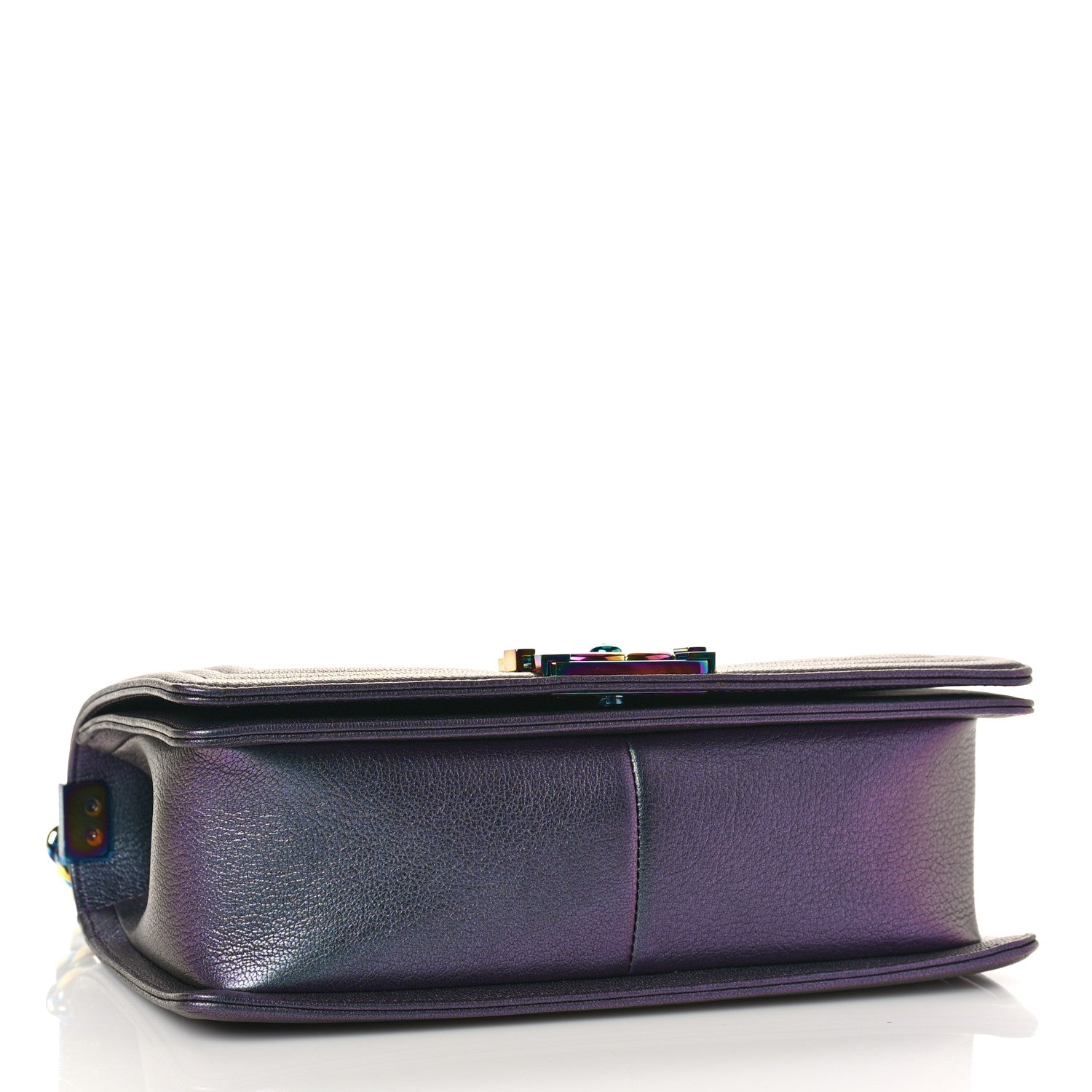 Chanel Iridescent Goatskin Quilted Medium Boy Flap Purple 4 of 9