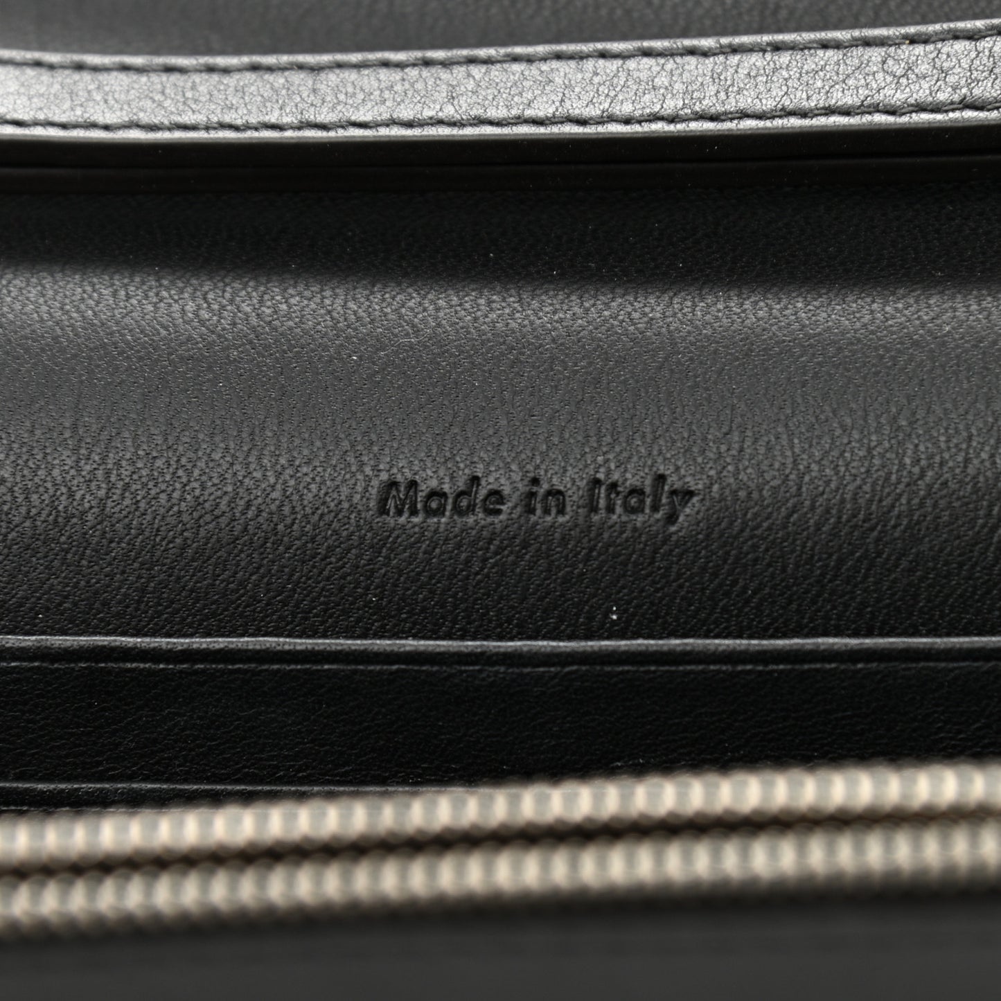 Shiny Calfskin Clutch on a Chain Multicolor