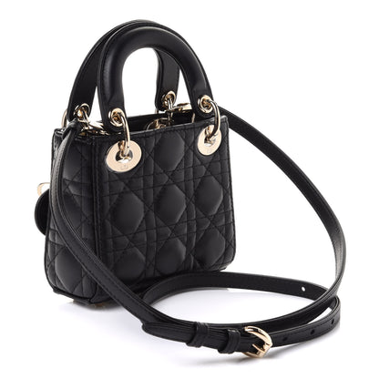 Christian Dior Lambskin Cannage Micro Lady Dior Black 3 of 10