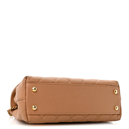 Chanel Caviar Quilted Mini Coco Chain Handle Flap Dark Beige 4 of 14
