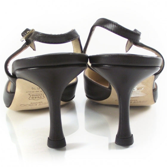 Leather Slingback Pumps 36.5 Brown
