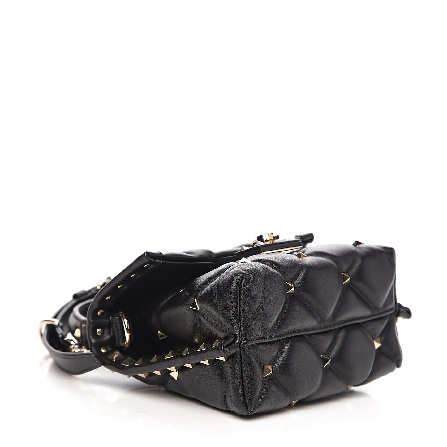 Nappa Mini Candystud Top Handle Bag Black
