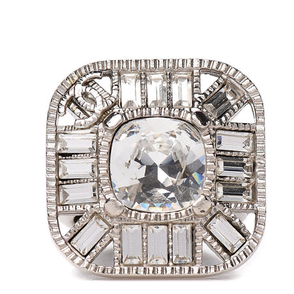 Chanel Crystal CC Ring 6 Silver 1 of 5