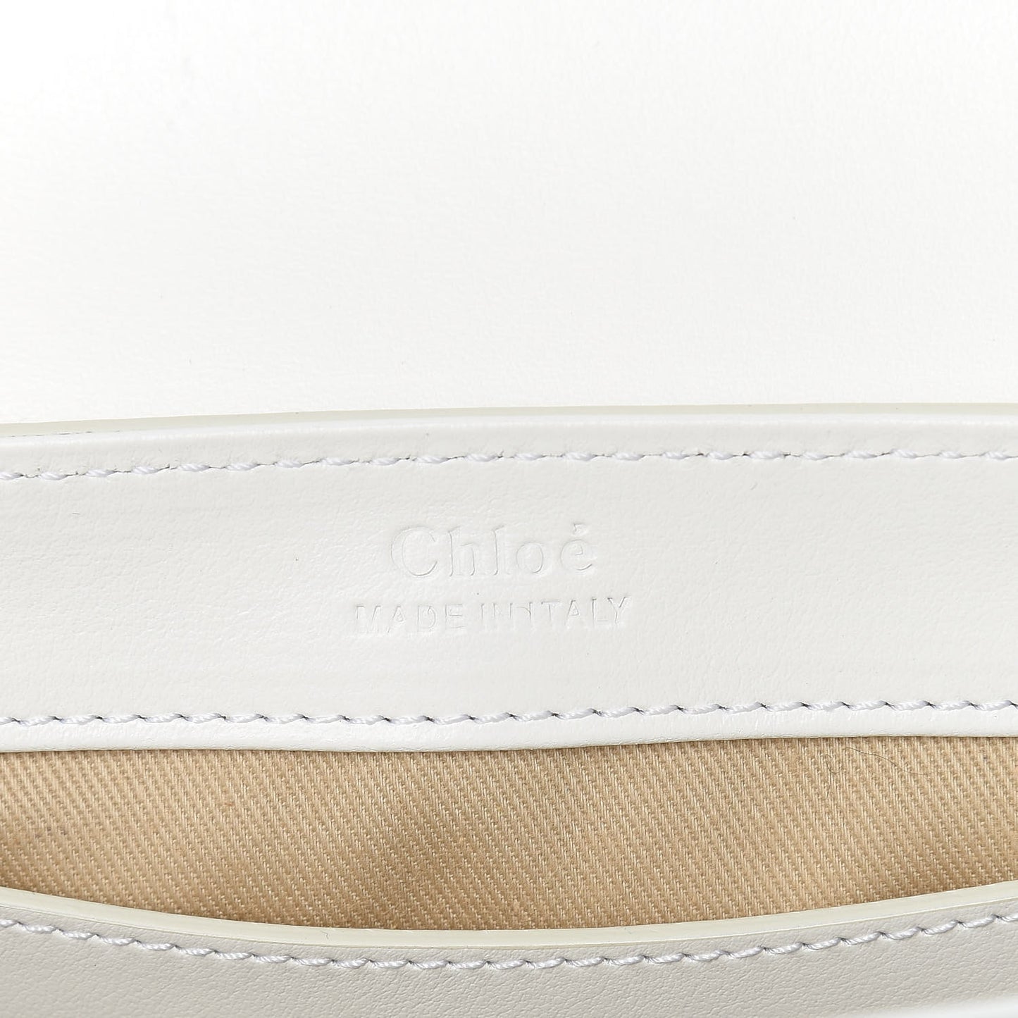 Shiny Calfskin Suede Mini C Double Carry Brilliant White