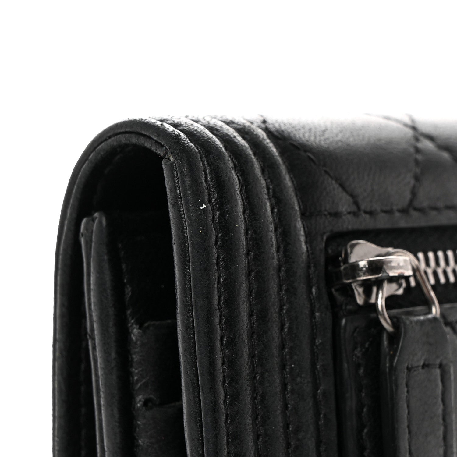 Chanel Caviar Quilted Compact Boy Wallet Black 10 of 10