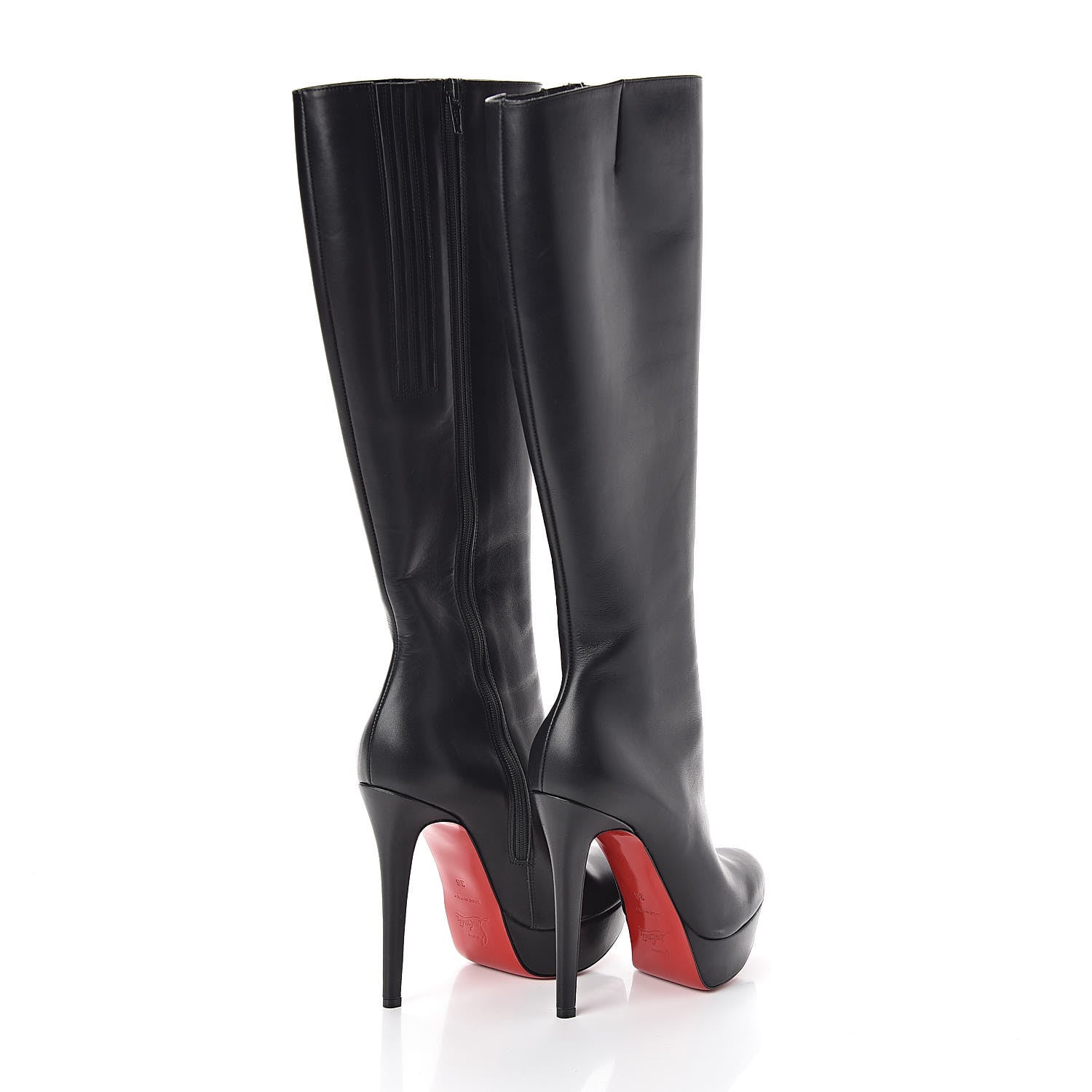 Christian Louboutin Calfskin Bianca Botta 140 Knee Boots 36 Black 4 of 7