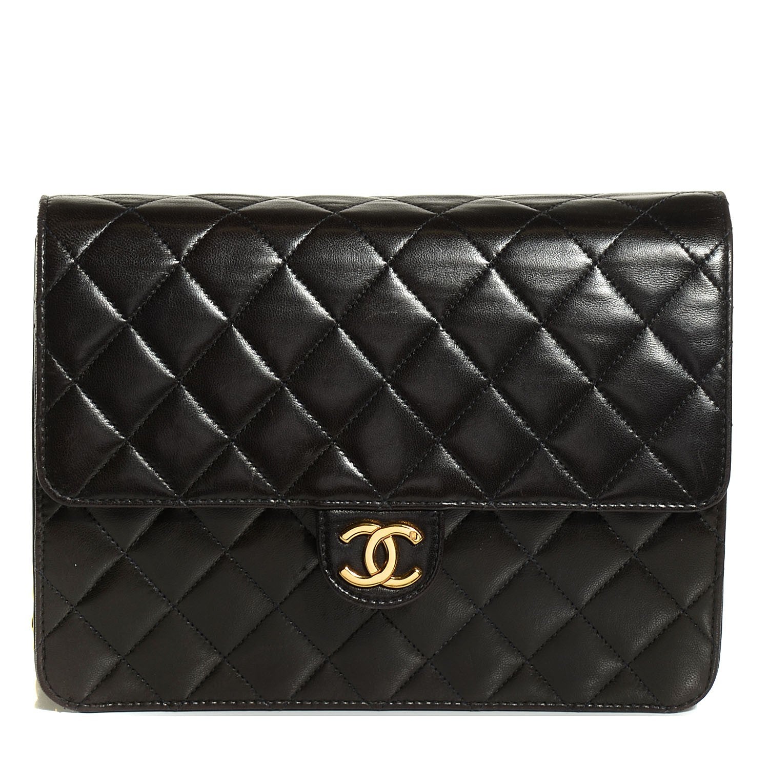 Chanel Lambskin Quilted Small Single Flap Black 1 of 10