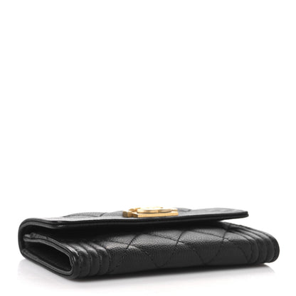 Chanel Caviar Quilted Boy Flap Card Holder Black 4 of 9