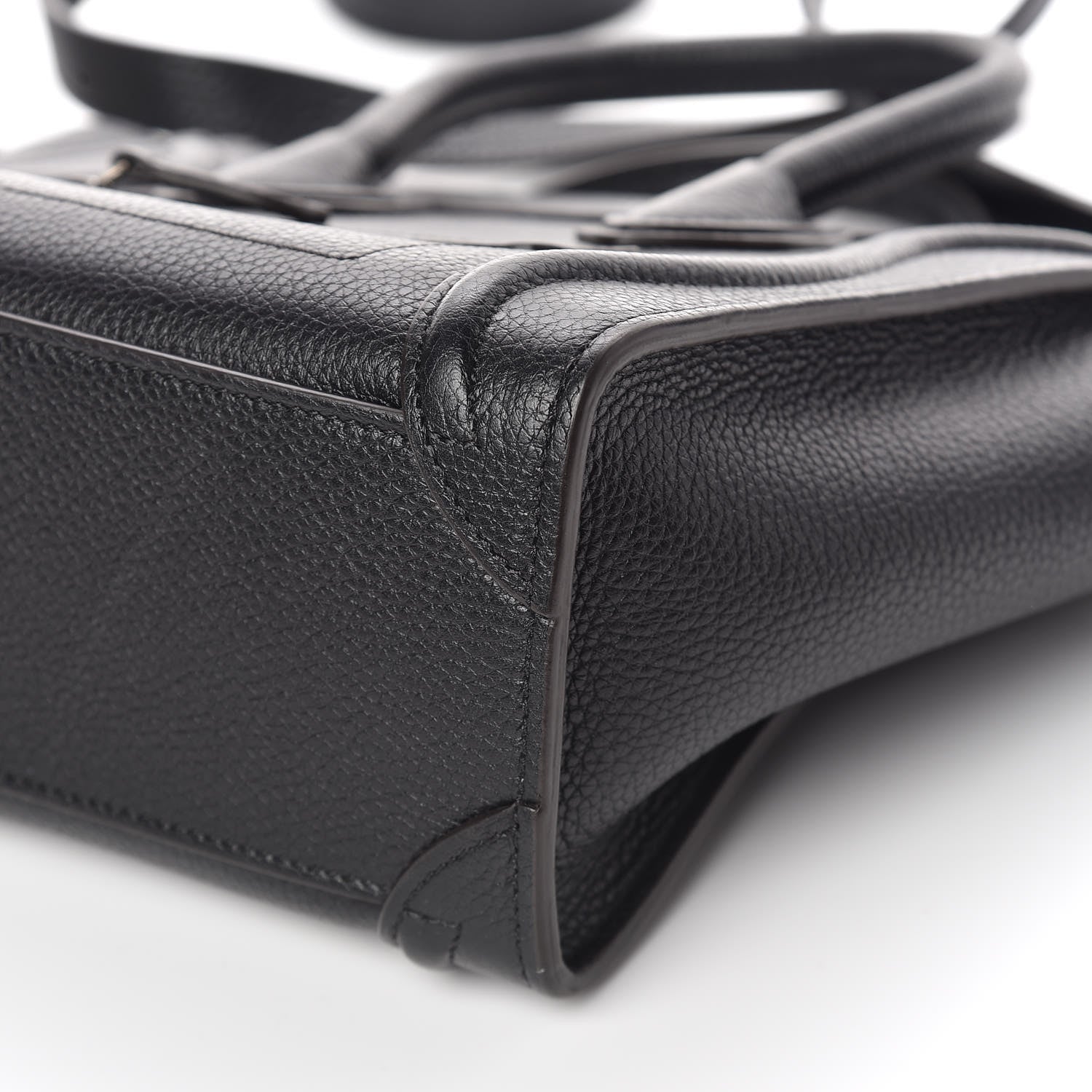 Celine Drummed Calfskin Nano Luggage Black 6 of 9