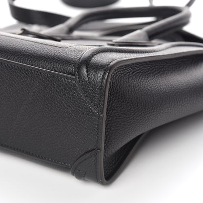 Celine Drummed Calfskin Nano Luggage Black 6 of 9