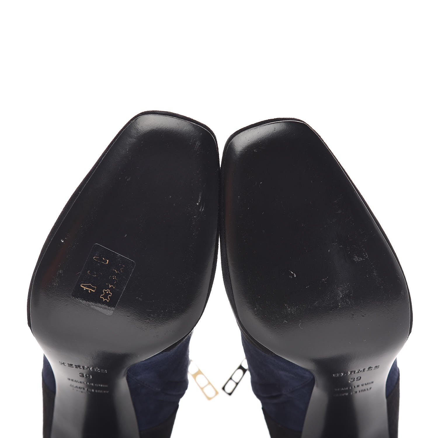 Hermes Suede Goatskin Neila Ankle Boots 39 Marine Black 8 of 10
