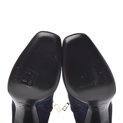 Hermes Suede Goatskin Neila Ankle Boots 39 Marine Black 8 of 10
