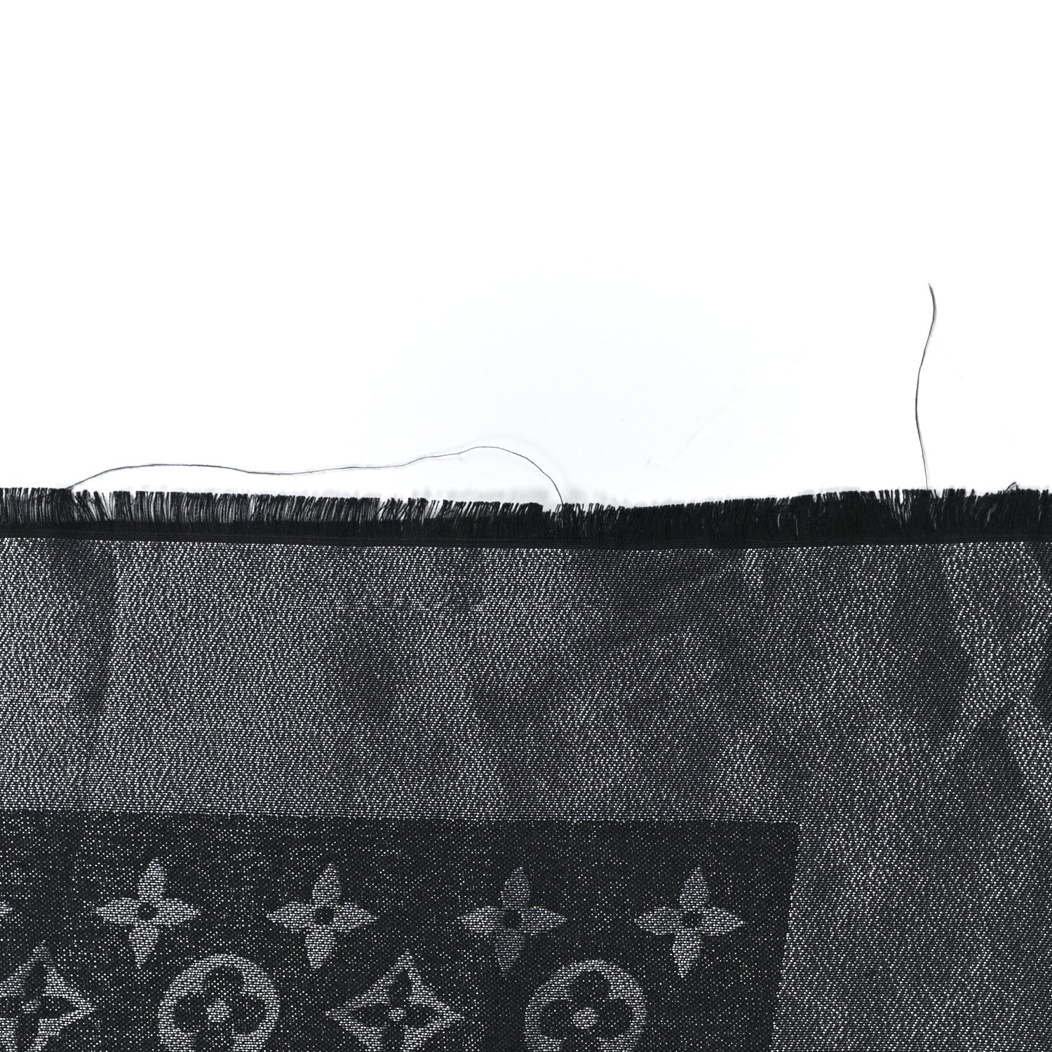 Louis Vuitton Silk Wool Monogram Denim Shawl Black 4 of 4