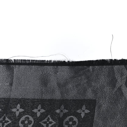 Louis Vuitton Silk Wool Monogram Denim Shawl Black 4 of 4