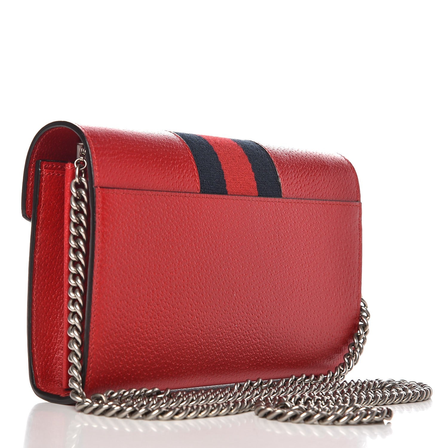 Gucci Calfskin Web Mini Dionysus Chain Wallet Hibiscus Red 3 of 7