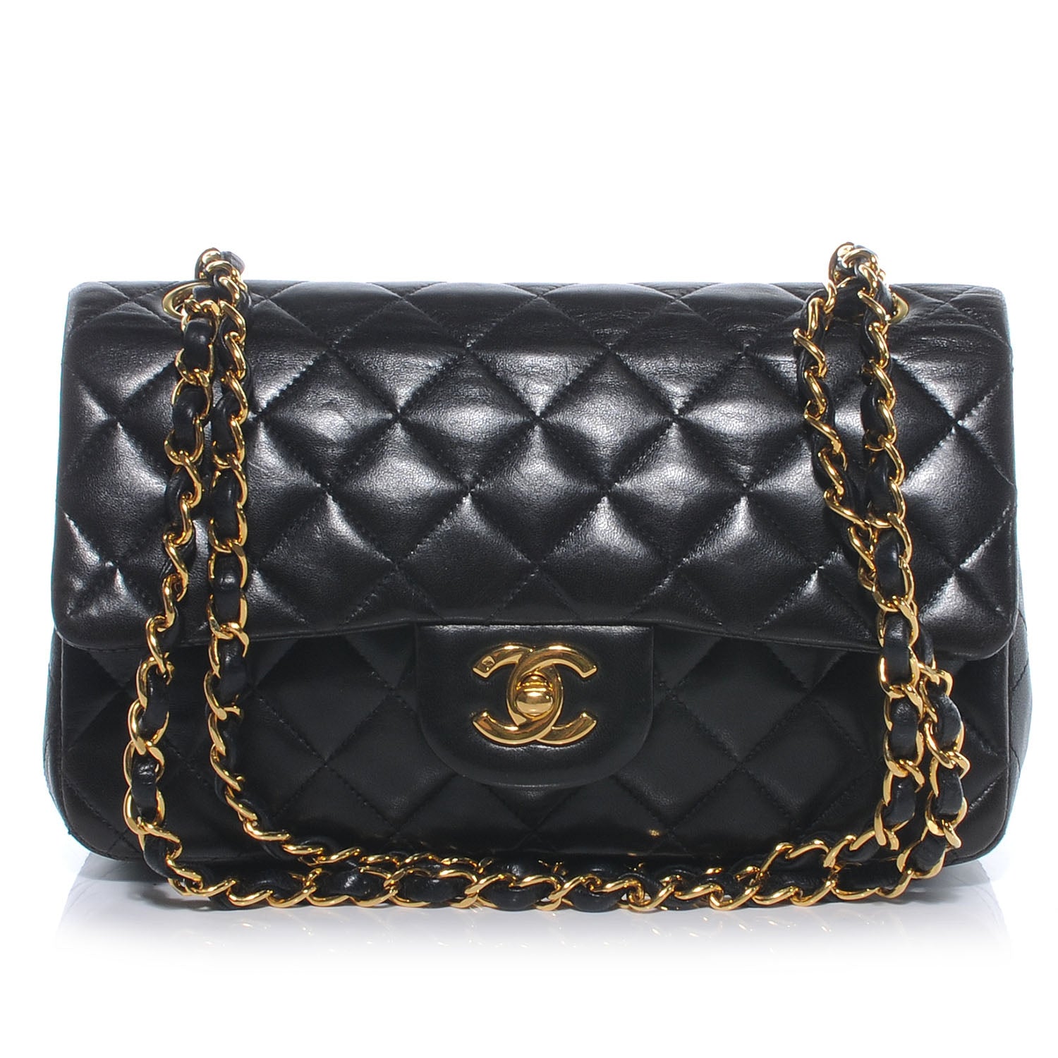 Chanel Lambskin Quilted Small Double Flap Black 1 of 8