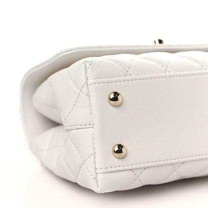 Chanel Caviar Quilted Mini Coco Handle Flap White 9 of 11