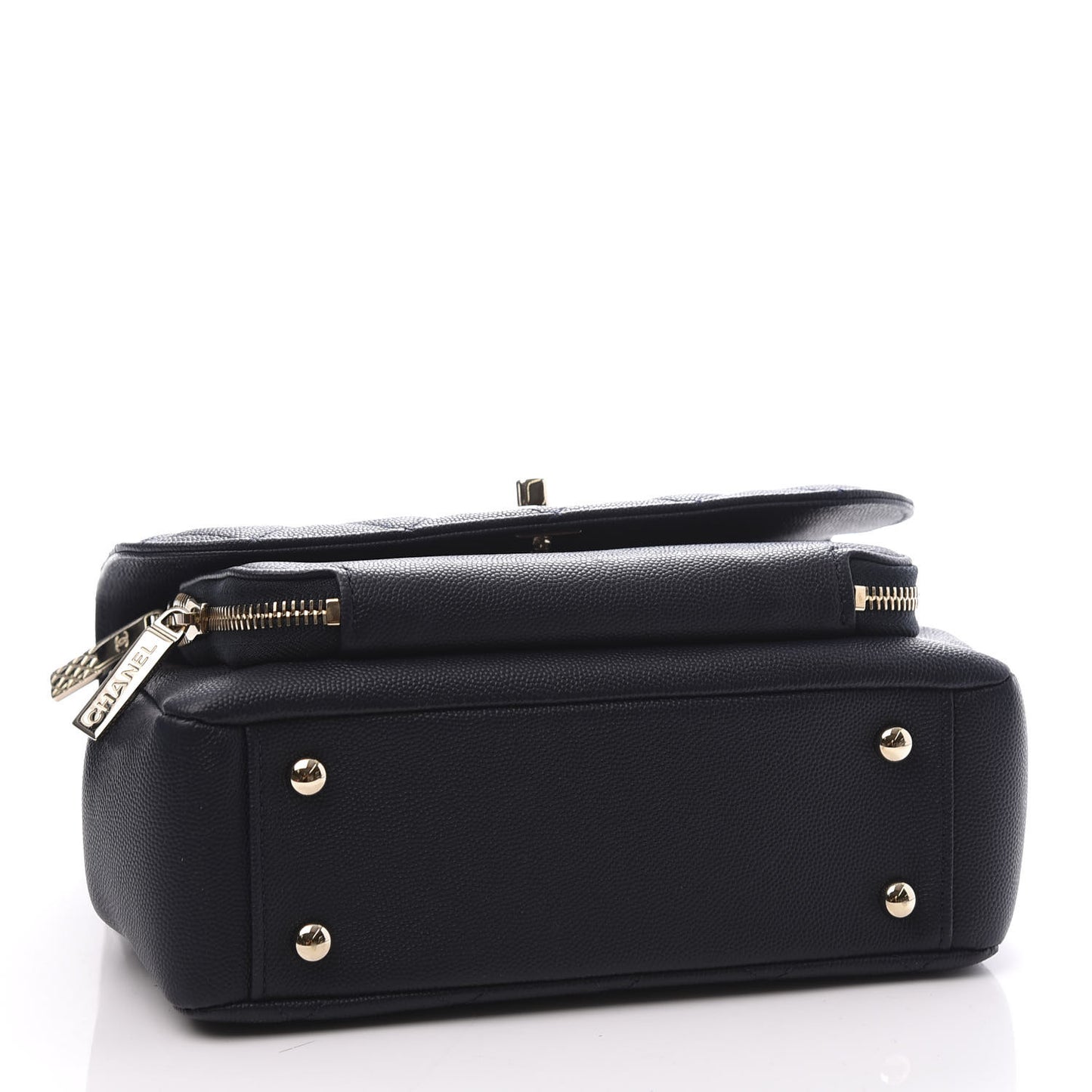 Caviar Quilted Small Business Affinity Flap Navy