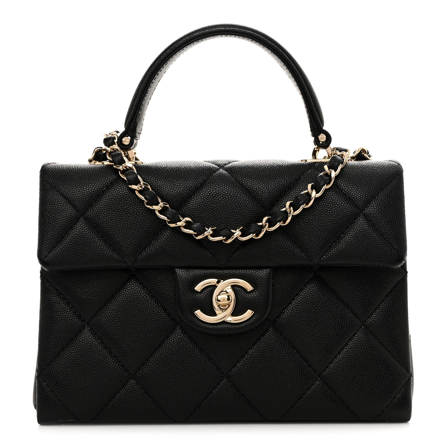 Chanel Caviar Quilted Mini Retro Twist Top Handle Flap Black 1 of 13
