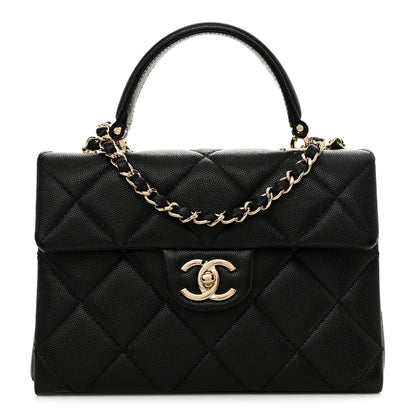 Chanel Caviar Quilted Mini Retro Twist Top Handle Flap Black 1 of 13