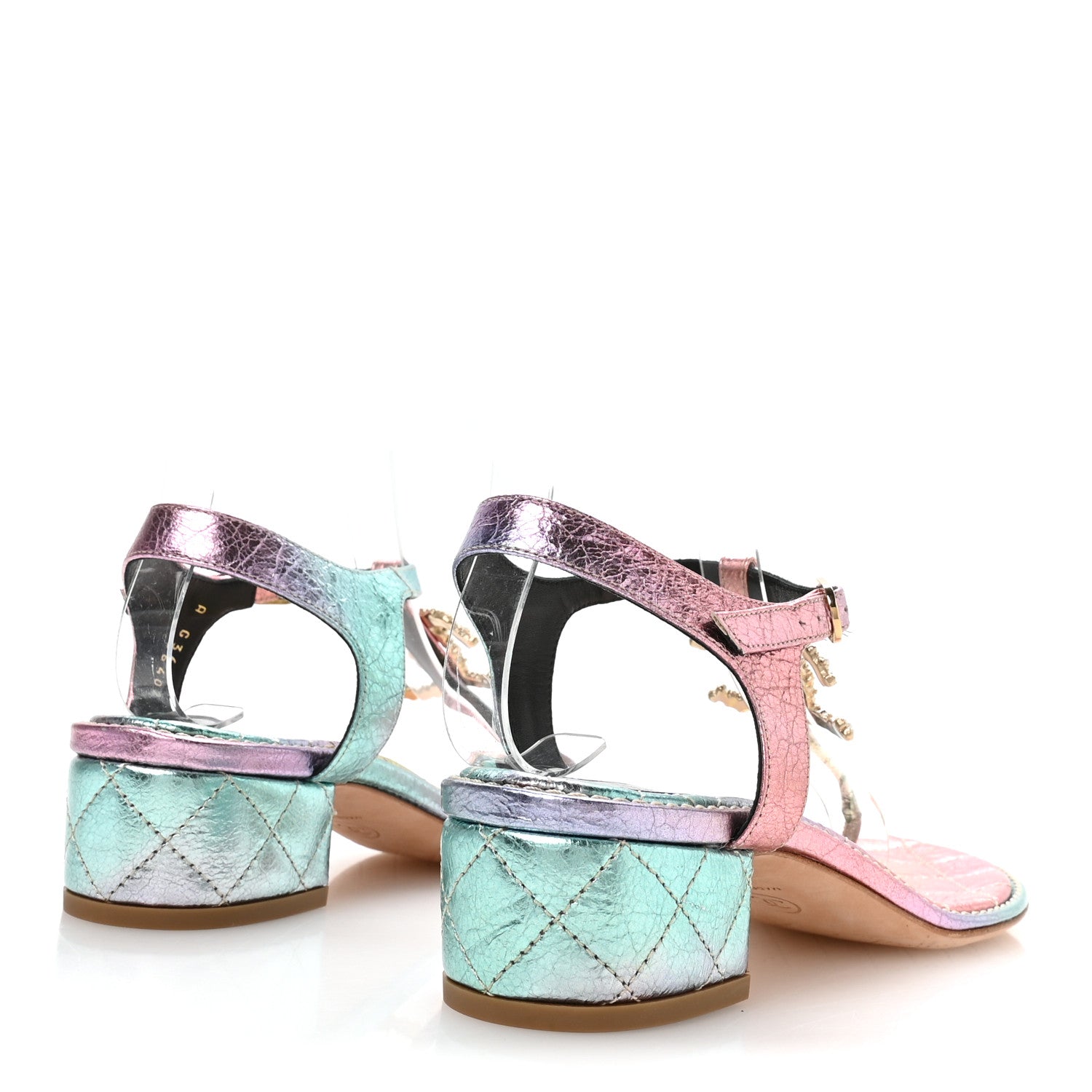 Chanel Goatskin Fantasy CC Pearl Thong Sandals 38.5 Multicolor 5 of 8