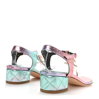 Chanel Goatskin Fantasy CC Pearl Thong Sandals 38.5 Multicolor 5 of 8