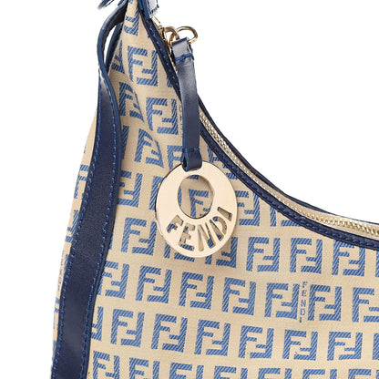 Fendi Zucchino Vitello Chef Hobo Beige Azzurro Blue 8 of 8