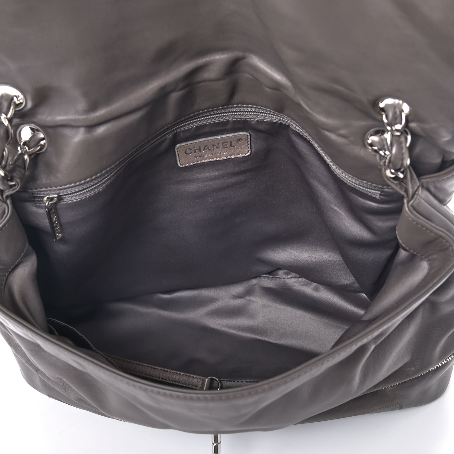 Chanel Calfskin Large Expandable Paris London Flap Bag Grey 4 of 8