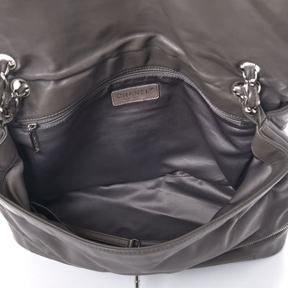Chanel Calfskin Large Expandable Paris London Flap Bag Grey 4 of 8