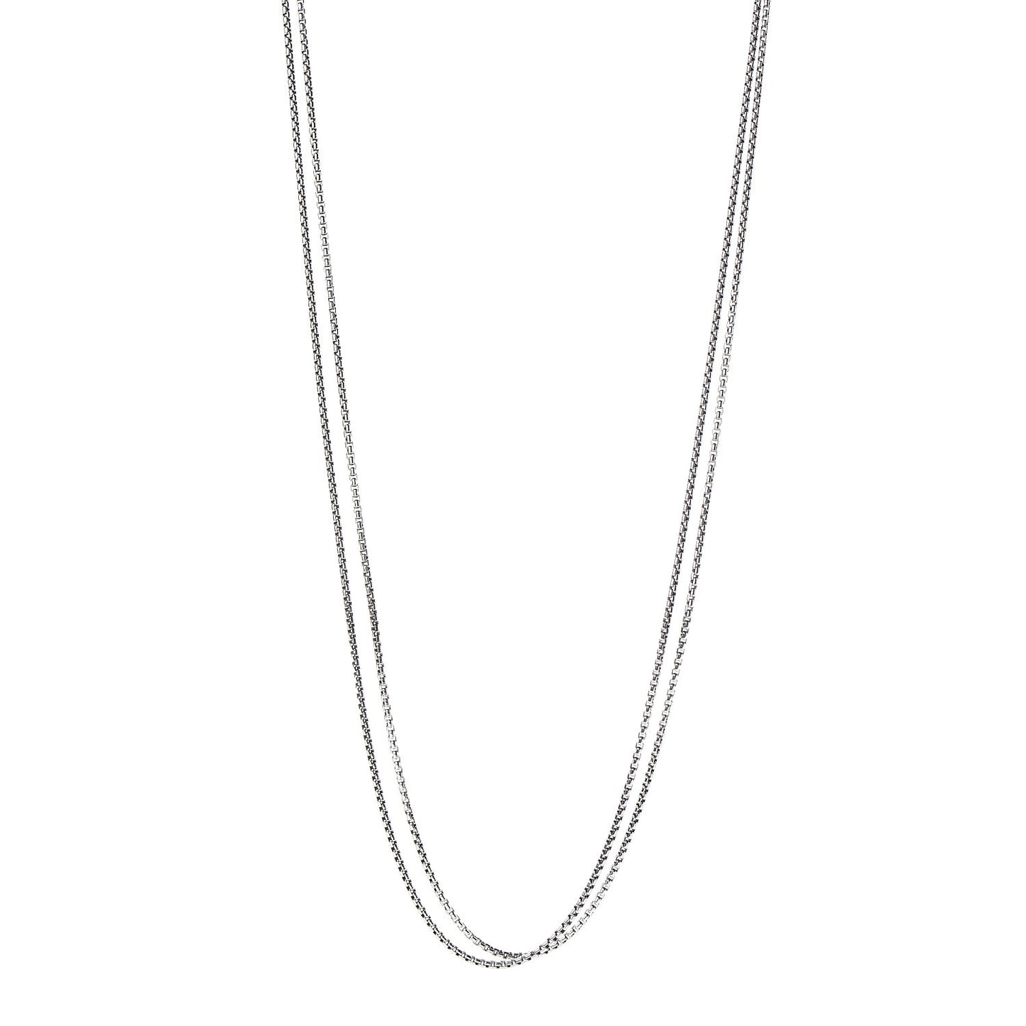 Sterling Silver 14K Yellow Gold 2.7mm Box Chain Necklace 72"