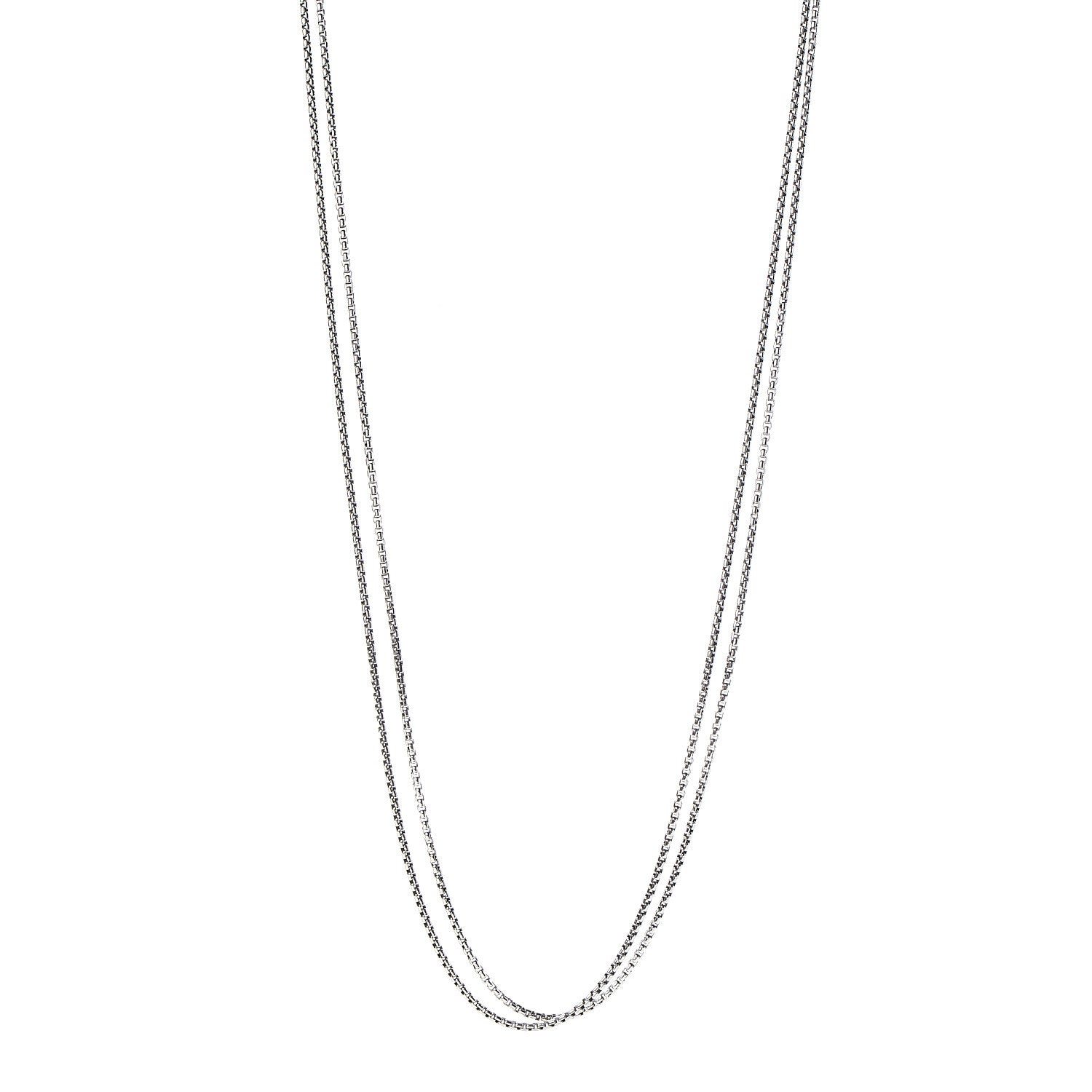 David Yurman Sterling Silver 14K Yellow Gold 2.7mm Box Chain Necklace 72" 1 of 4