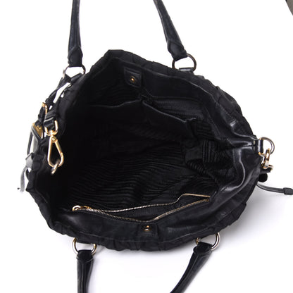 Prada Tessuto Nylon Gaufre Drawstring Tote Black 7 of 12