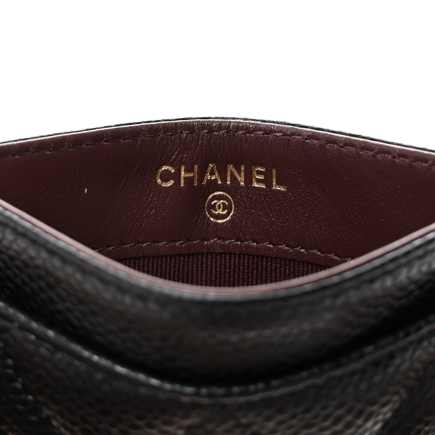 Caviar Quilted Card Holder Black