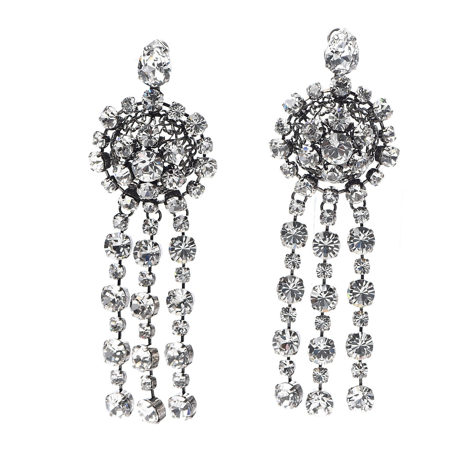Gucci Metal Crystal Drop Earrings 1 of 4