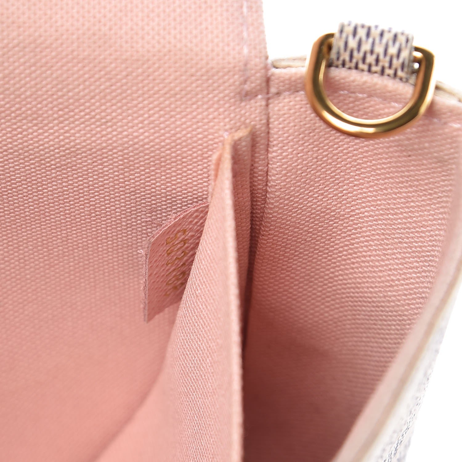 Louis Vuitton Damier Azur Pochette Felicie Chain Wallet Rose Ballerine 8 of 14