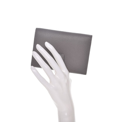 Saint Laurent Grained Calfskin Sac De Jour Compact Wallet Fog 2 of 8