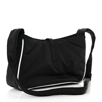 Saint Laurent Econyl Nylon Le 5 A 7 Hobo Black White 3 of 10