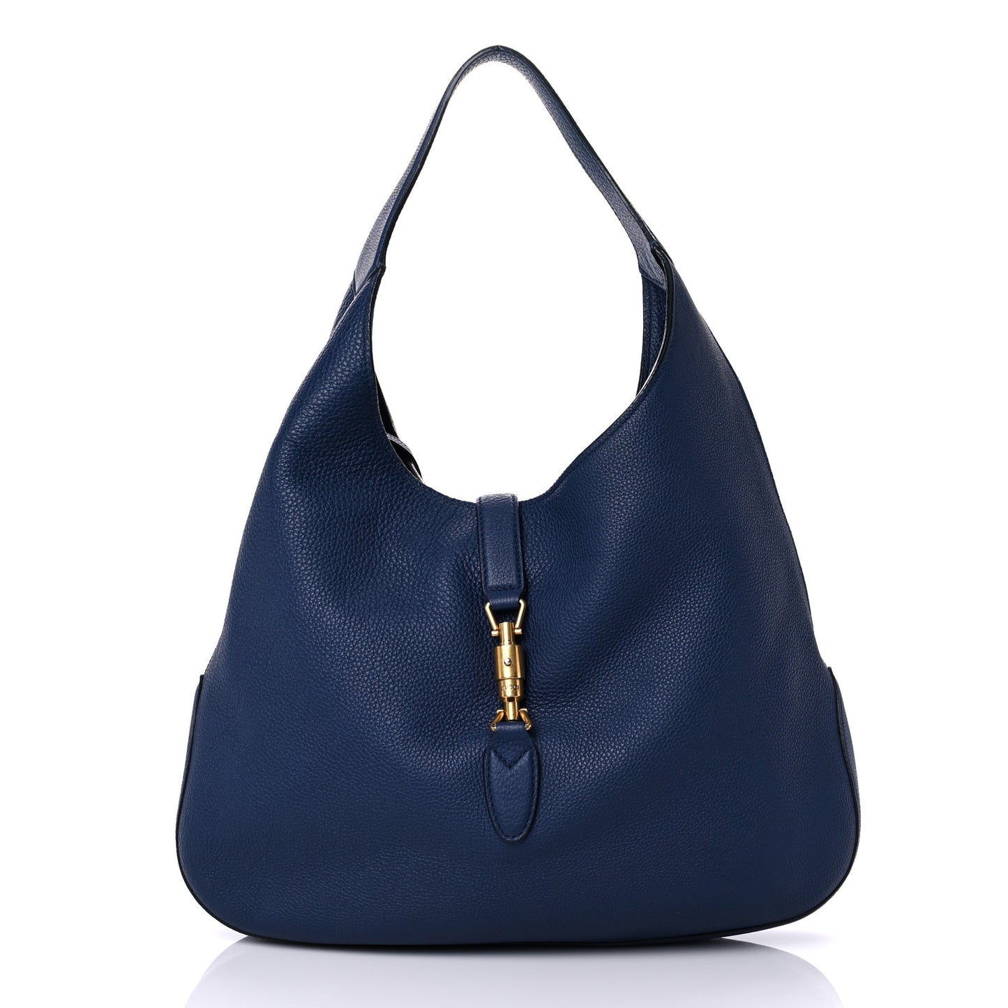 Soft Grained Calfskin Large Jackie Hobo Classic Blue Marine