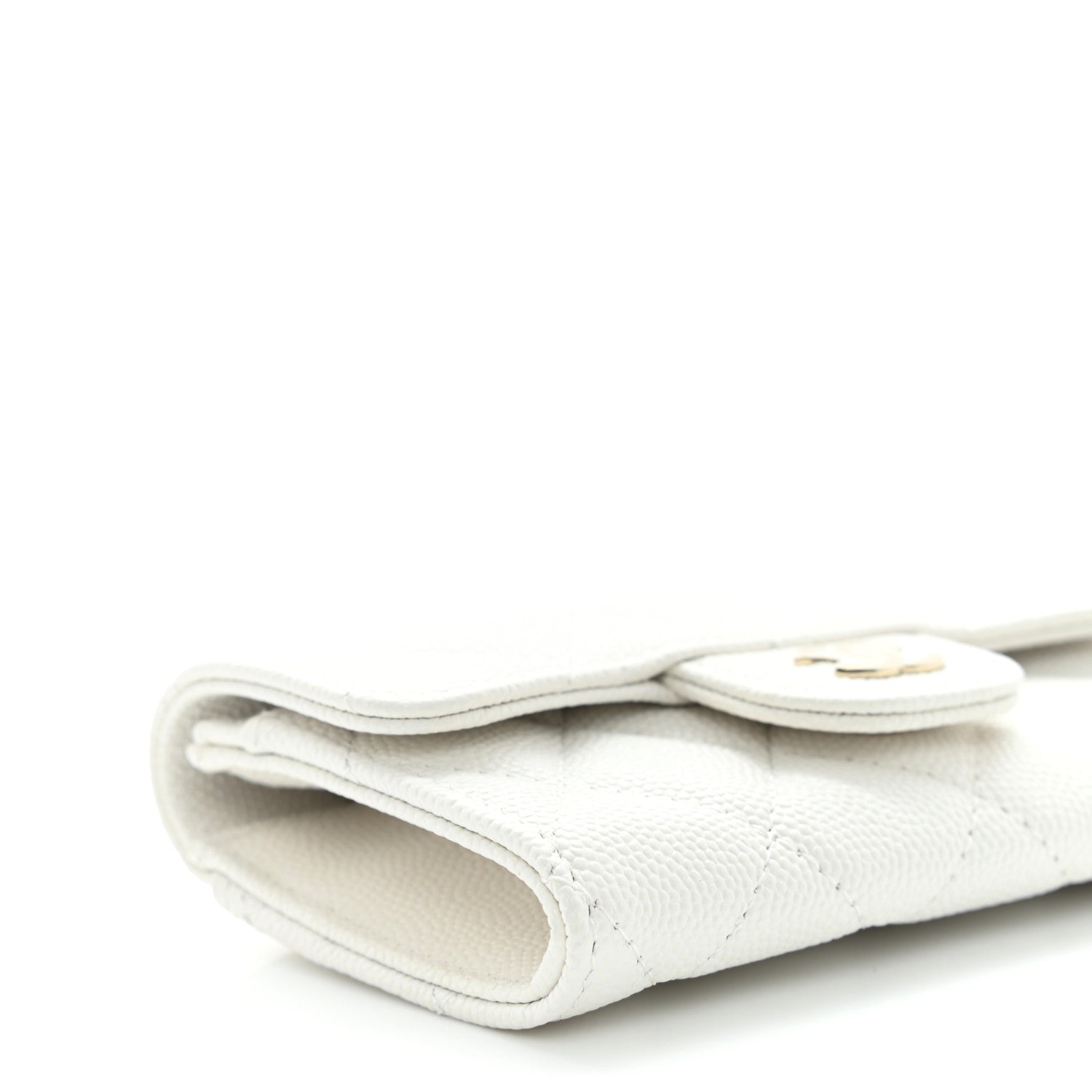 Chanel Caviar Quilted Flap Card Holder Wallet White 9 of 11