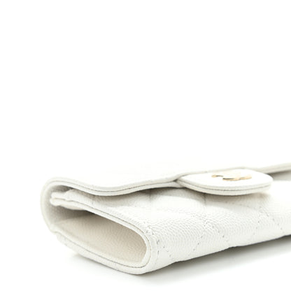 Chanel Caviar Quilted Flap Card Holder Wallet White 9 of 11