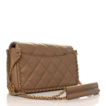 Chanel Caviar Quilted Never Ending Chain Flap Beige 3 of 10