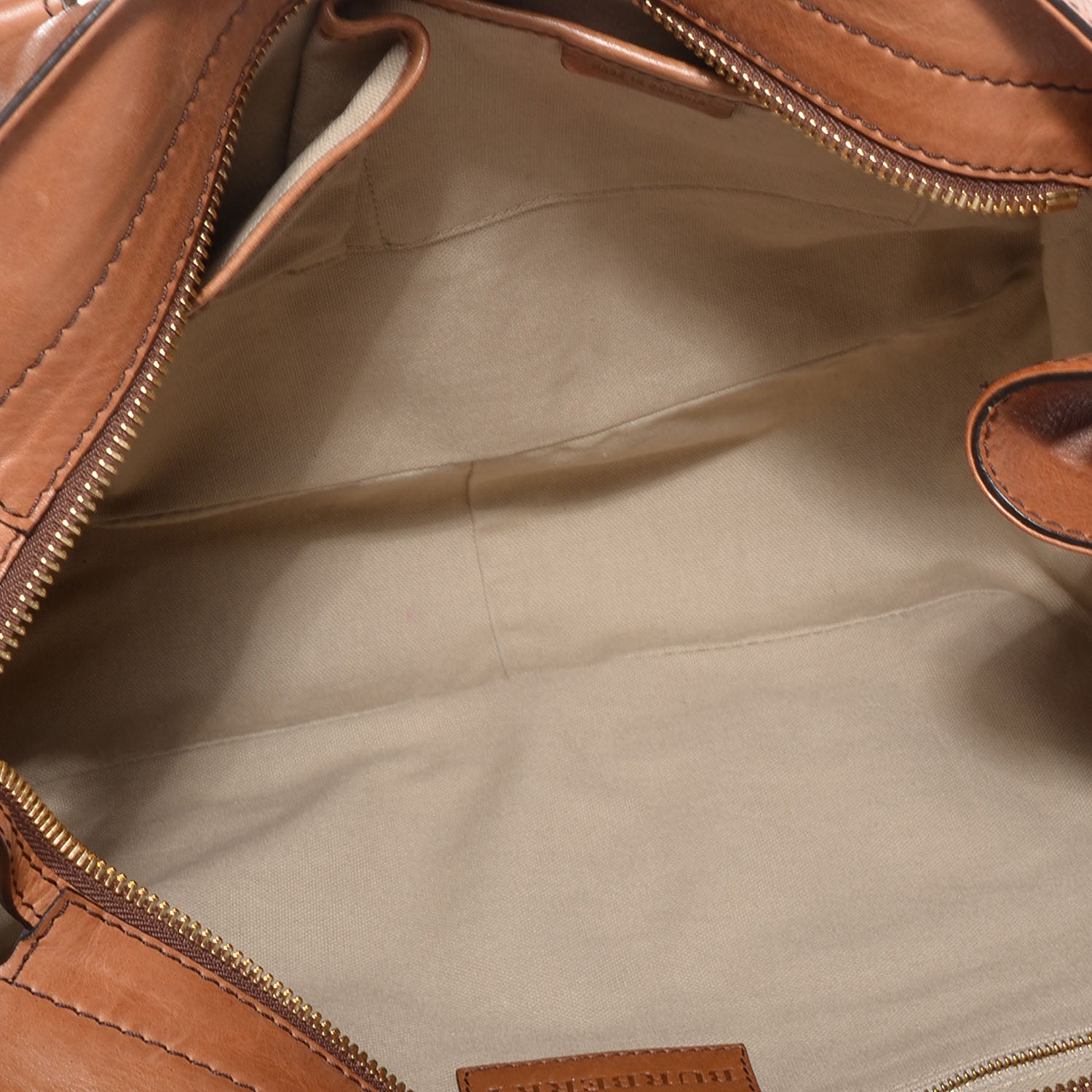Burberry Vintage Washed Leather House Check Medium Chadwick Tote Saddle Brown 5 of 10