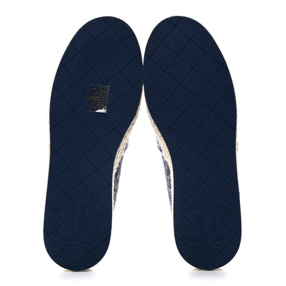 Chanel Fabric Patent Calfskin CC Espadrilles 35 Blue 6 of 10