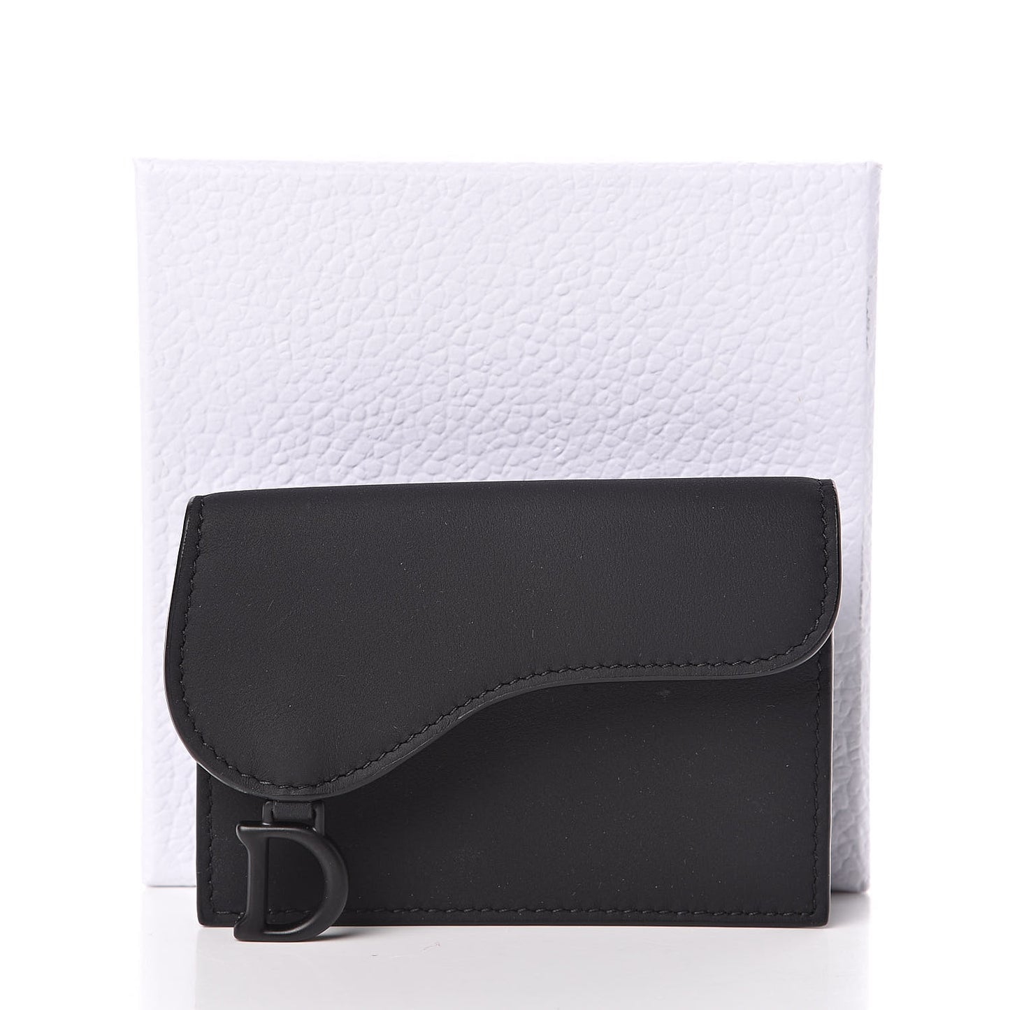 Ultra Matte Calfskin Saddle Card Holder Black