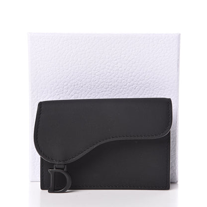 Christian Dior Ultra Matte Calfskin Saddle Card Holder Black 8 of 8